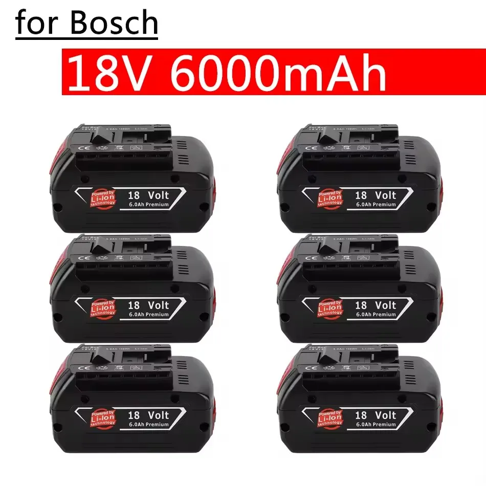 Za 18 V Bosch 6.0AH pre elektrickú vŕtačku Bosch 18V Nabíjateľná li-iónová batéria Bat609 BAT609G BAT618 BAT618G BAT614