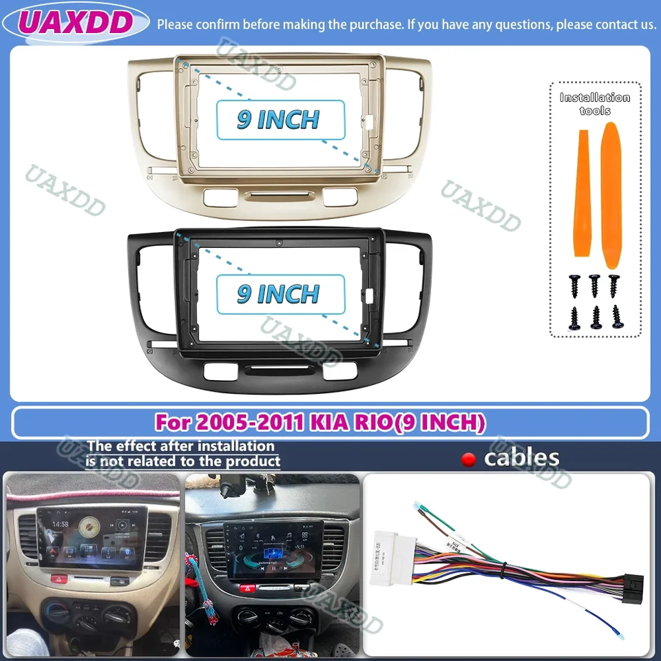 Za rok 2006 Kia Rio 9inch Radio Radio Android Stereo rámový panel Fascia Dashboard Multimedia Audio Player Player Cable Navigation Ptroje na navigáciu