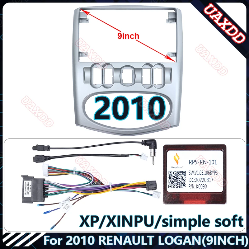 Za rok 2010 Renault Logan 9inch Car DVD Radio Radio Android Host Reproduktor dekodér mp3 mp5 fascia Audio Multimedia Fasica Frame Radio Panel Radio Panel