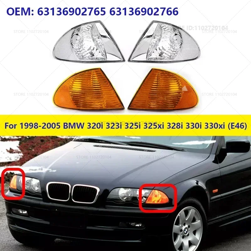 Za roky 1998-2005 BMW 320I 323I 325I 325XI 328I 330I 330XI (E46) Otočenie rohových signálnych svetiel (bez žiarovky) 63136902765 63136902766