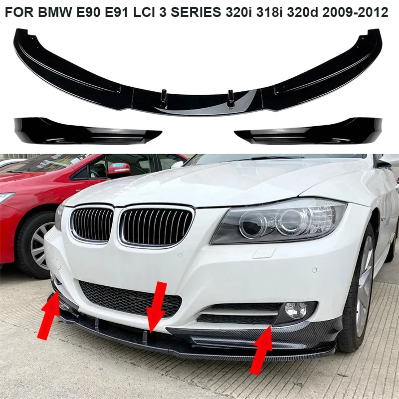 Za roky 2009 - 2012 BMW 3 Series E90 E91 LCI 320I 318I 320D predný nárazník dolného splitter dolných pier spojler facelift