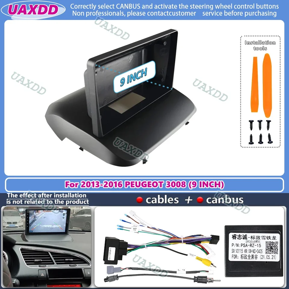 Za roky 2013-2016 Peugeot 3008 9inch Car Android Frame Panel Fascia kábel video zväzok adaptér Dashboard Navigation Decoder Canbus