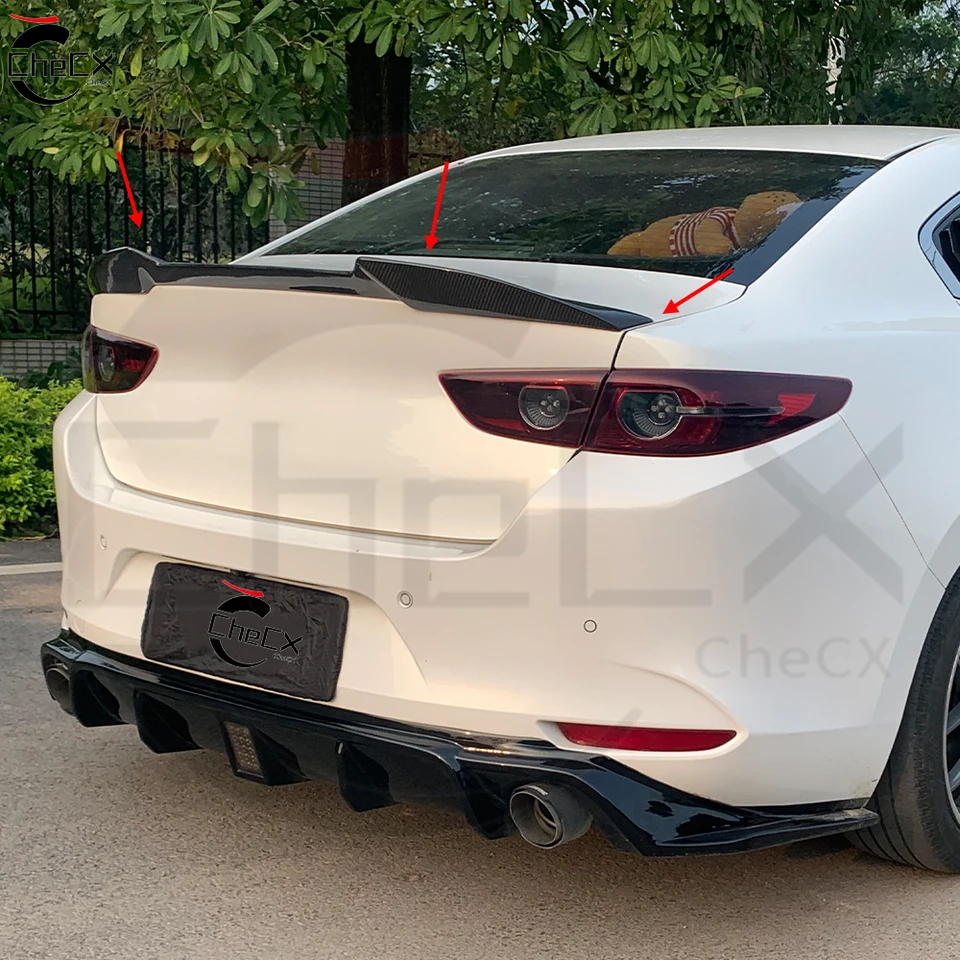 Za roky 2020-2024 Mazda 3 Axela 100%skutočné uhlíkové vlákna Zadný spojler kmeňa veka M4 Zadný spojler chvost