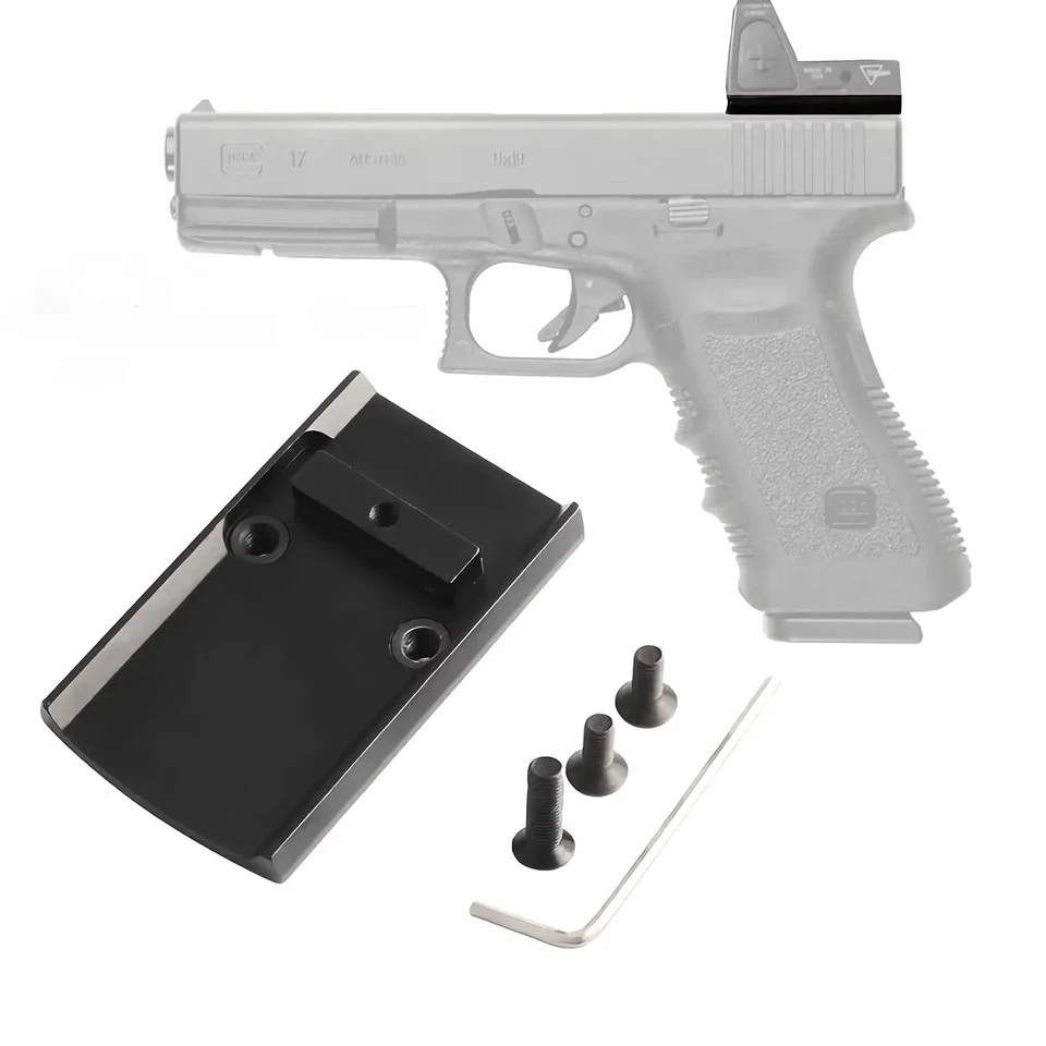 Zadná doska s reflexnou zrakovou doskou, Glock G17/19/22/23/26/27/34 Baseplate Adapter, kompatibilný s Glock Pistol RMR Vism Red Dot Zamer