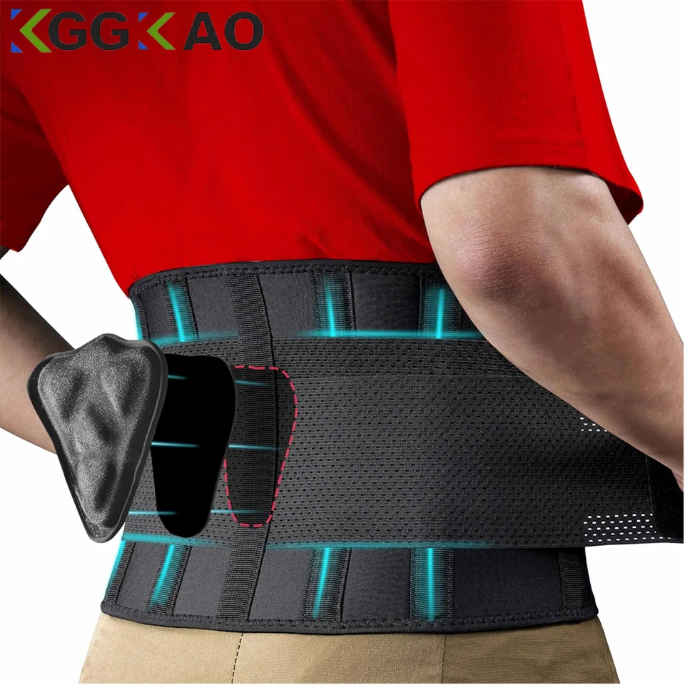 Zadná ortéza pre zmiernenie bolesti dolnej časti chrbta, ťažká práca zdvíhania, ischias, herniovaný disk s ergonomicky 3D silikónovými podložkami Men a ženy