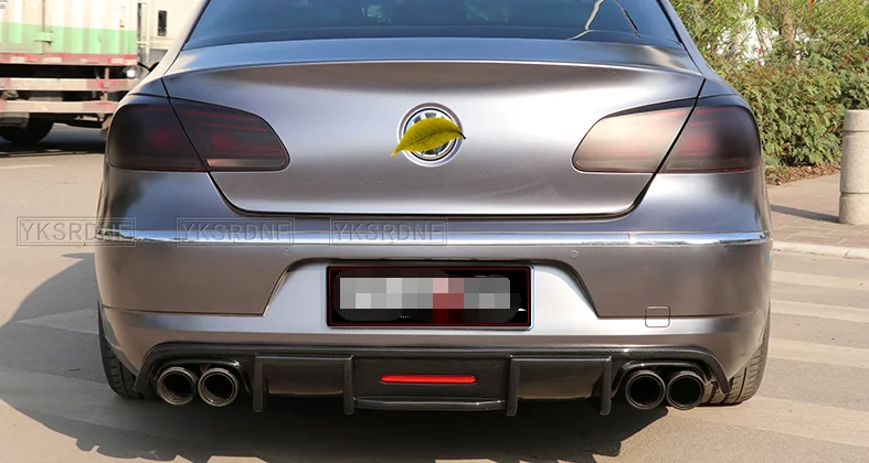 Zadná pery z uhlíkových vlákien ABS s LED svetlom pre Volkswagen Passat CC VW CC Spoiler 2009-2017