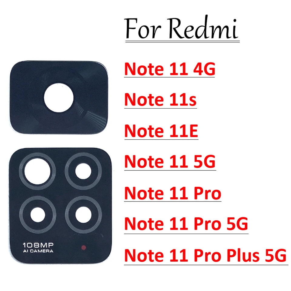 Zadná sklenená šošovka pre zadnú kameru pre Xiaomi Redmi Note 11 11E 11S 11T 11 Pro Plus 5G s lepiacou nálepkou