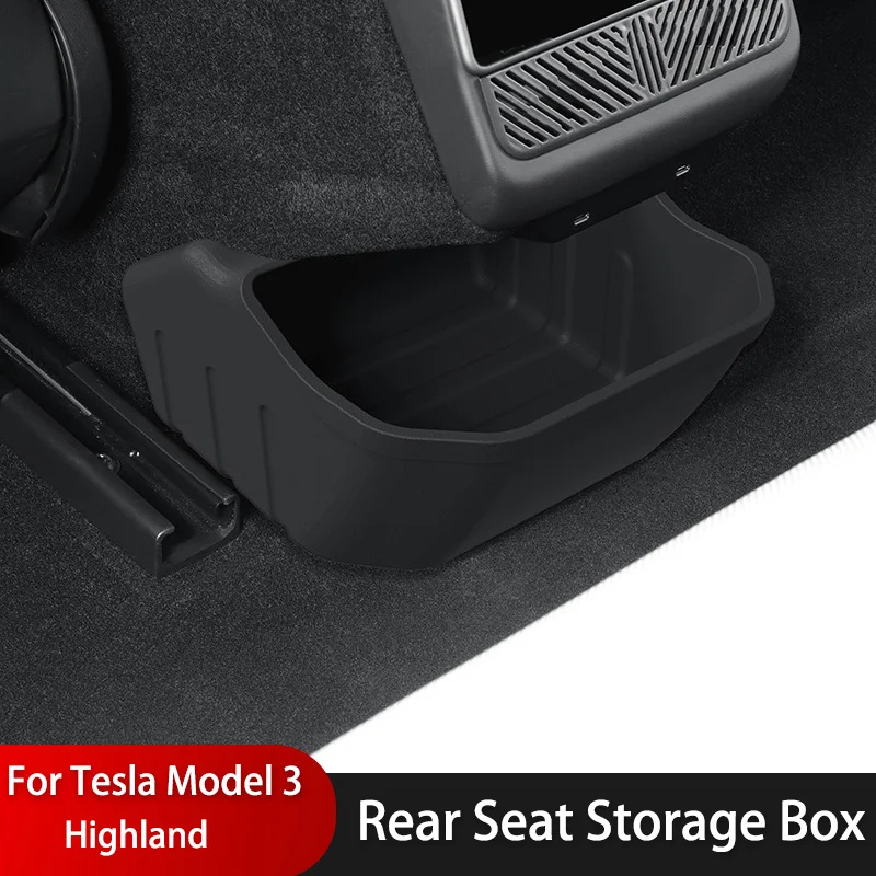 Zadná skrinka na sedadlá pre Tesla Model 3 Highland Zadný vzduch Organizátor Zadné sedadlá Organizátor Tray Trash Car Interiérové ​​príslušenstvo
