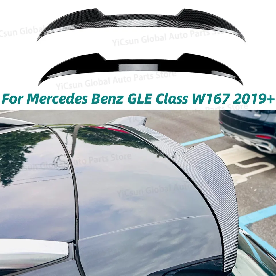 Zadné krídlo strecha kufra Trunt Spoiler Trunk Lip pre Mercedes Benz GLE Class W167 2019+ Amp-Z Tail Tail Tailgate Splitter Lip Duck Tack