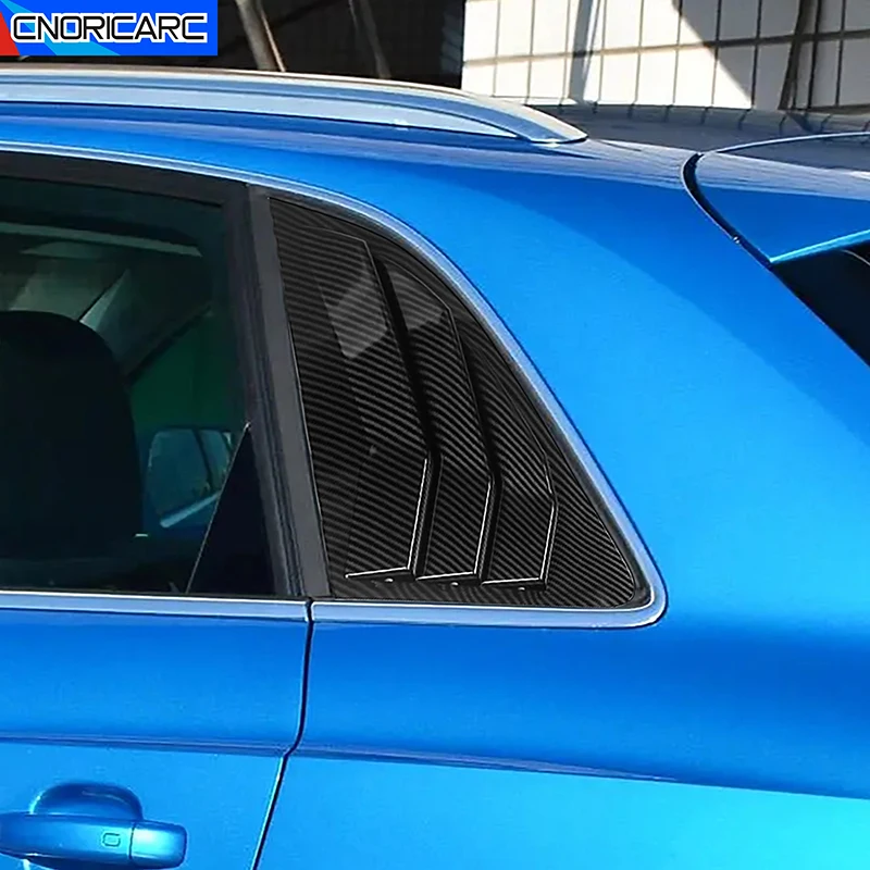 Zadné okenné trojuholníkový panel Orezanie dekorácie Kryt uzávierka uhlíkovú textúru Ráme Rám pre Audi Q3 2013-18