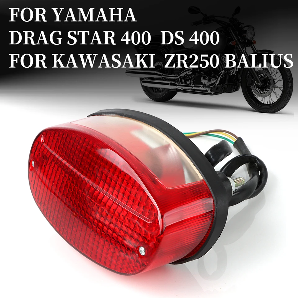 Zadné zadné zadné brzdové brzdové svetlo pre zadné zadné svetlo pre Yamaha Drag Star400 DS 400 DS400 pre časti Kawasaki ZR250 Balius