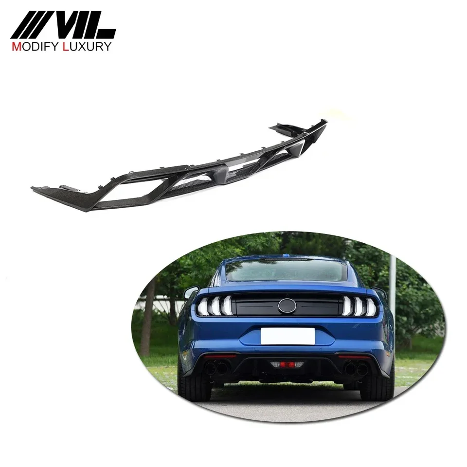 Zadný difúzor z uhlíkového vlákna GT pre Ford Mustang GT V8 Coupe 2-dvere 2018 2019