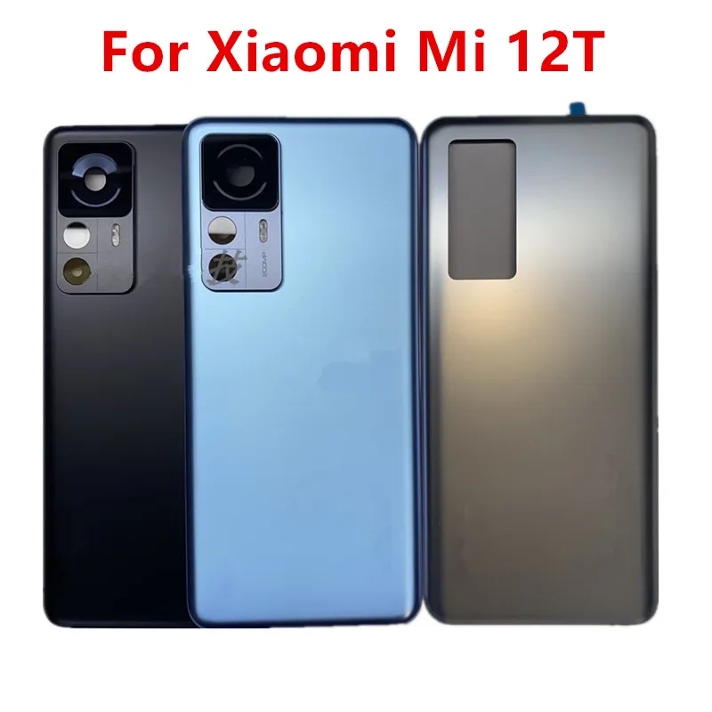 Zadný kryt batérie MI12T pre Xiaomi MI 12T zadné puzdro skla Vymeňte opravy náhradné diely + šošovka fotoaparátu 22071212AG