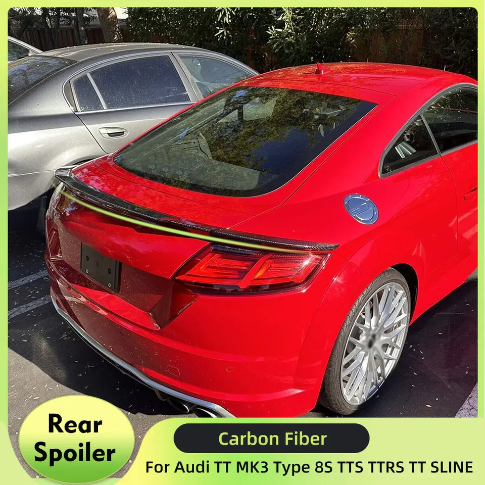 Zadný kufrový spojler krídla Boot Lip pre Audi TT MK3 Typ 8S TTS TTRS TT SLINE COUPE 2 -Dverové 2015 - 2017 uhlíkové vlákno / FRP
