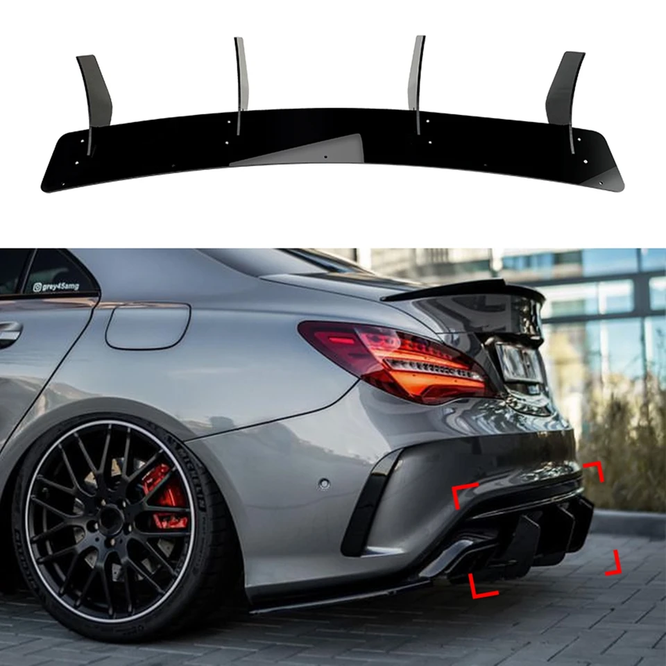 Zadný nárazník Dolný difúzovač pier na pery Výfuk pre triedu Mercedes Benz CLA W117 C117 CLA45 AMG Sedan 2016-2019