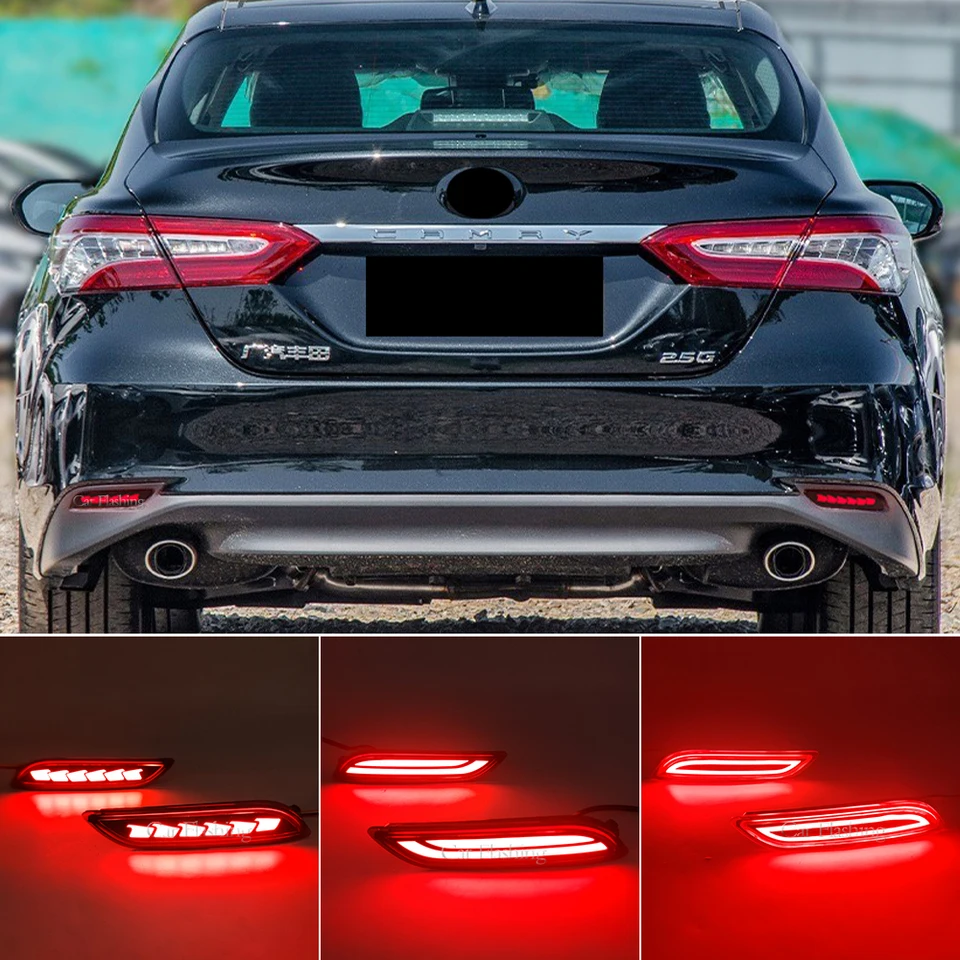 Zadný nárazník reflektor Light Tail Brzdí svetlo hmlové žiarovka Dynamický zákrutový signál pre Toyota Camry 2018 2019 2020 2021 2022 2023 2024