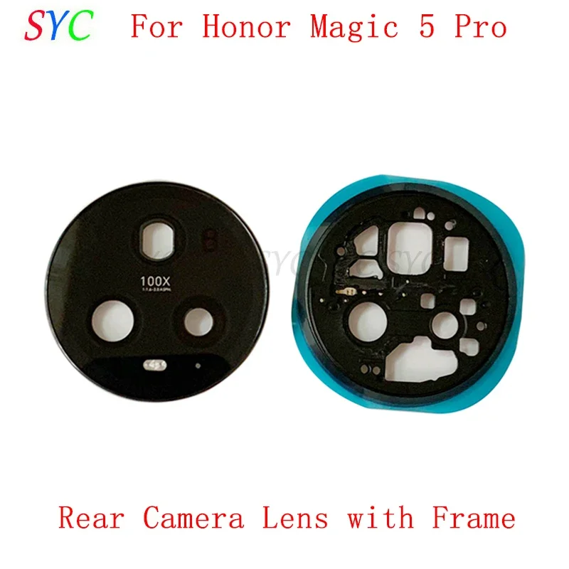 Zadný rámec fotoaparátu s skleneným sklom pre Honor Magic 5 Pro Zadný sklenený objektív s fotoaparátom s dielmi opravy rámu