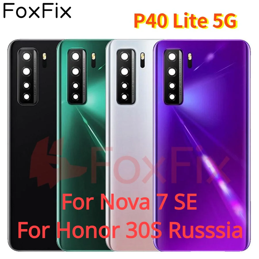 Zadný sklenený kryt pre Huawei P40 LITE 5G kryt batérie Zadné sklo Zadné puzdro na puzdro na dvere pre cti 30s Rusko Edition