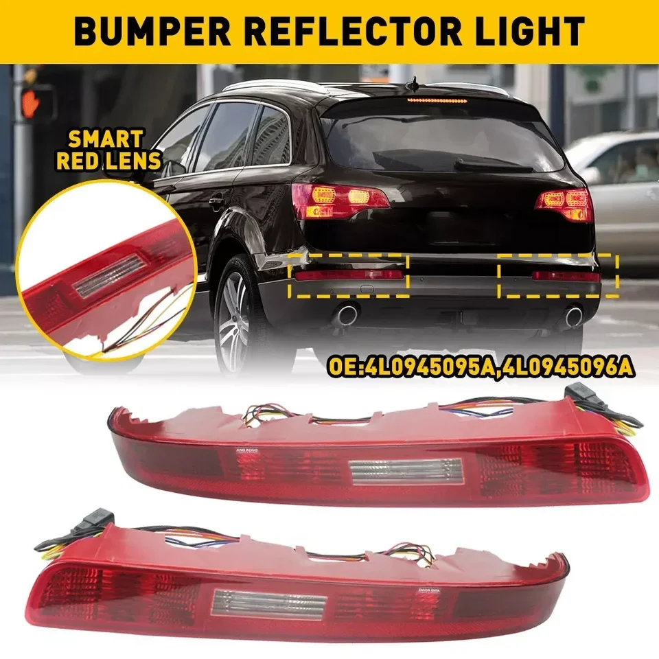 Zadný spodný nárazník Ravná brzdová svetlo Výstražná lampa Taillight Stop Fog Lamp pre Audi Q7 2007 2009 2009 2010 2010 2012 2013-2015