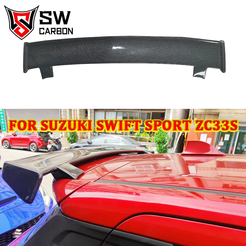 Zadný spojler ZC33S pre uhlíkové vlákno pre Suzuki Swift ZC33S Zadné krídlo Zadná strecha Splitter Lip Spoiler Racing Wing