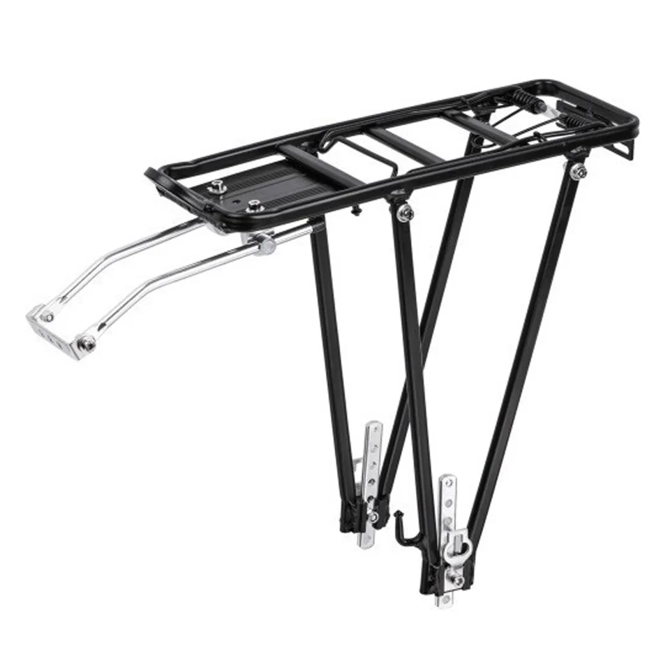 Zadný stojan na bicykel nákladný stojan 154 lb Načítanie hliníkovej zliatiny Touring Touring Nosič pre brzdové brzdové brzdenie MTB Road Road Bikes Skladacie bicykle