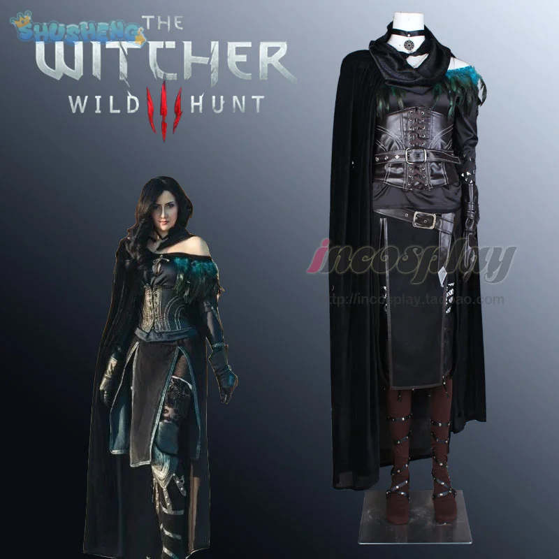 Zaklínač 3 divoký lov Cosplay yennefer z kostýmu Vengerberg Cloak Rukavice rukavice z rukavíc Plno scéna Halloween Party Woman Uniforma