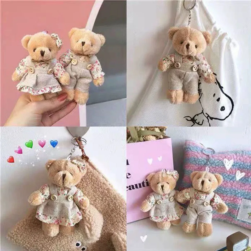 Zakol roztomilé oblečenie nosiť plyšové hračky karikatúry králik prívesok Doll Keychain batoh v taške