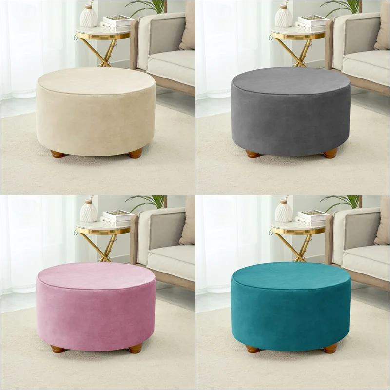 Zamat Elastic Ottoman Stool Cover Stretch Footrest Dust Slipcover pre obývaciu izbu mäkké nekĺzavé kryty podzvukového krytu domácich dekorácií