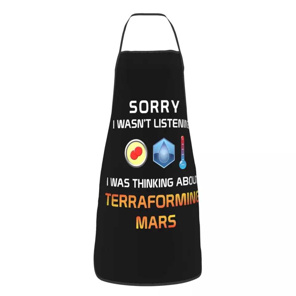 Zameraný terraforming Mars Player zástera šéfkuchár varenie kuchyne Tabier vodotesná bib ​​kuchy