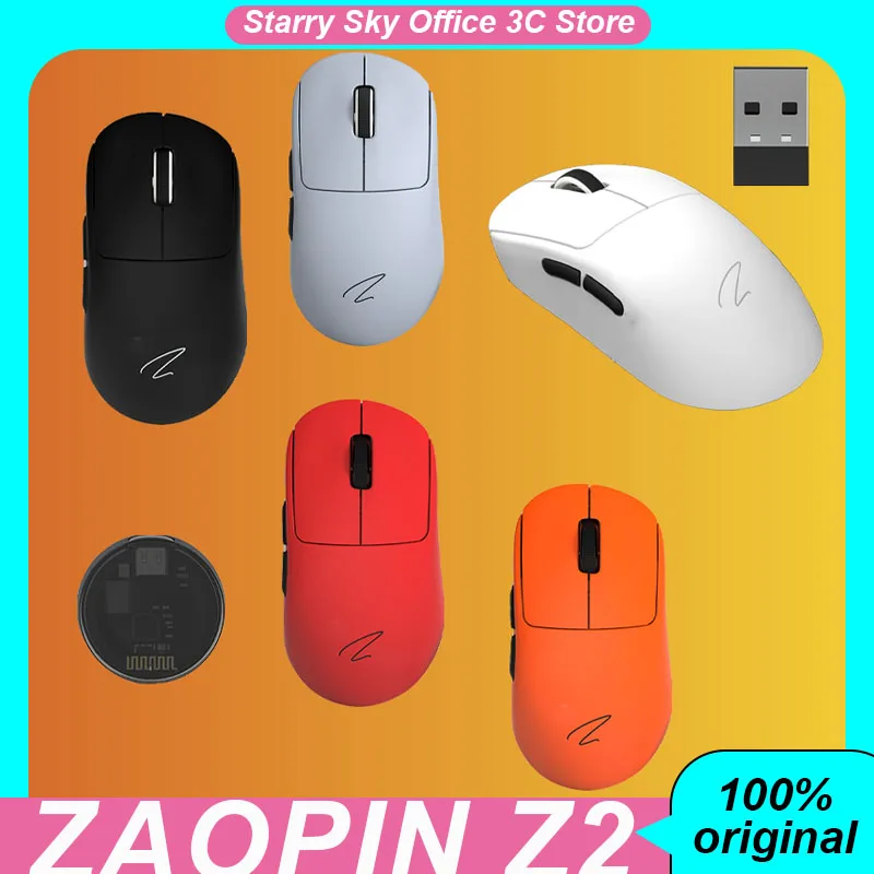 ZAOPIN Z2 Max Max Wireless Mouse PAW3395/3950 4K/8K Bluetooth Tri Mode Ergonómia Lightweight Prispôsobené herné myši notebooky