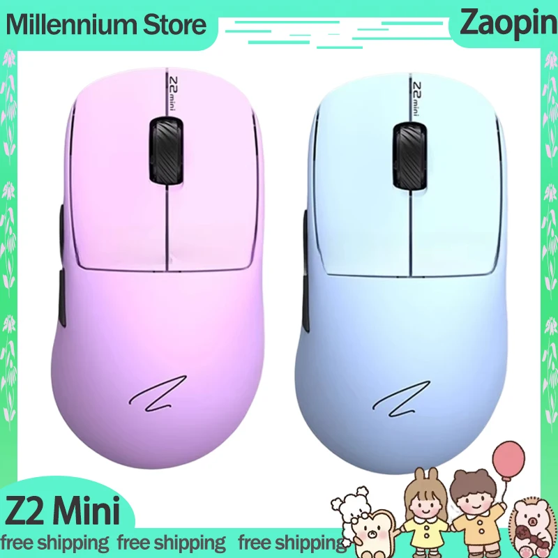 ZAOPIN Z2 MINI MOSE 3MODE 2.4G Wireless Bluetooth Mouse Low Latency Prispôsobené myši ergonomická myš pre darček pre eSports Gamer myši darček