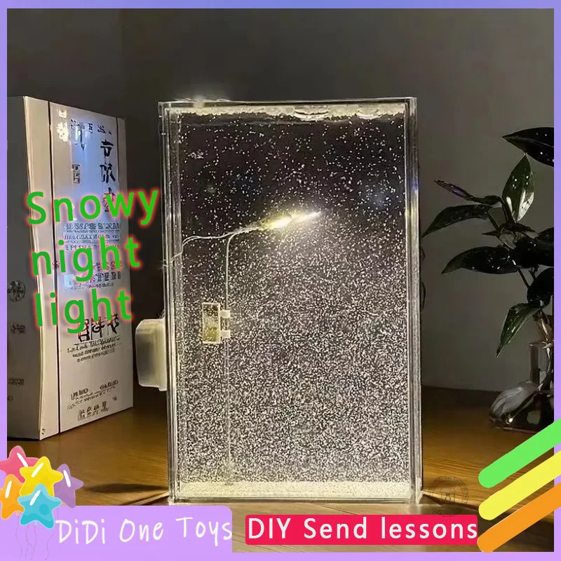 Zasnežená nočná tečúca malá nočná ľahká ulica Svetlo simulácia snehu Detské hračky DIY Materiál Hračky Hračky Birthday Vianočný darček