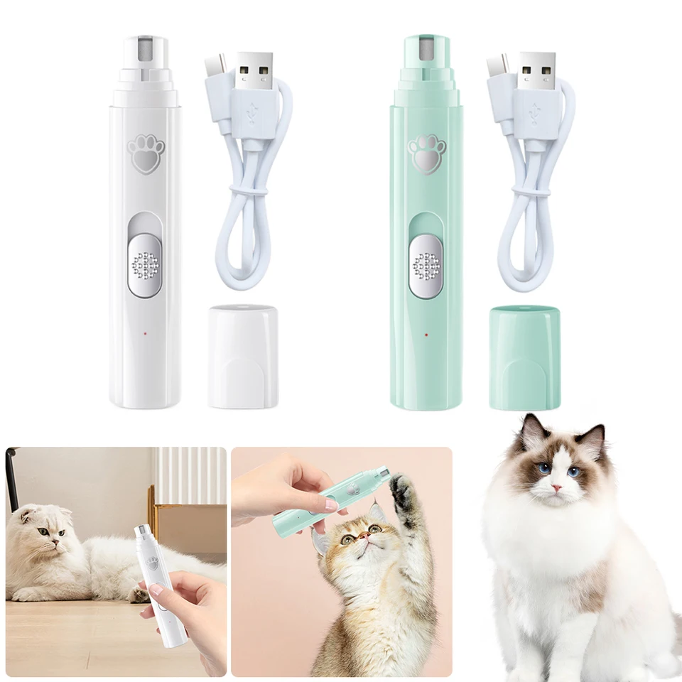 Zastrihovač nechtov s lakovacím kolesom Pet Pet labky na nechty Nástroj na nabíjanie USB nabíjanie bezbolestných labiek Vyhladzovací nástroj