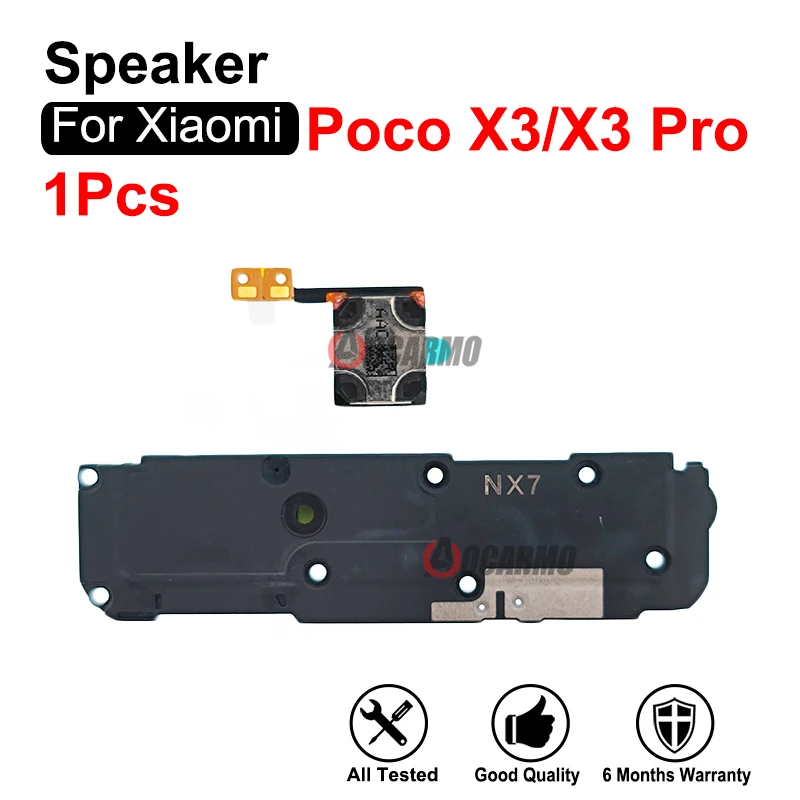 Zasunutie horného uší reproduktor + spodný reproduktor bzučiak prsteň prsteň Flex Opravy Časti pre Xiaomi POCO X3 X3PRO PRO