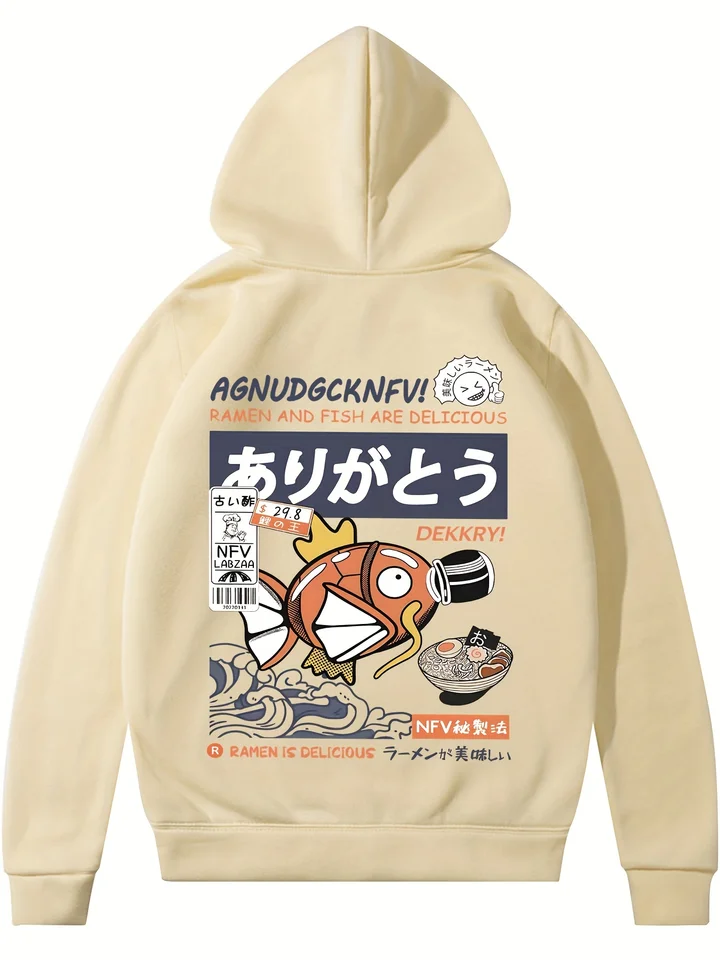 Zaujímavé malé ústa ryby potlač Ženy Mikina harajuku príležitostné kapucňu móda voľná mikina jeseň teplé vintage fleece topy