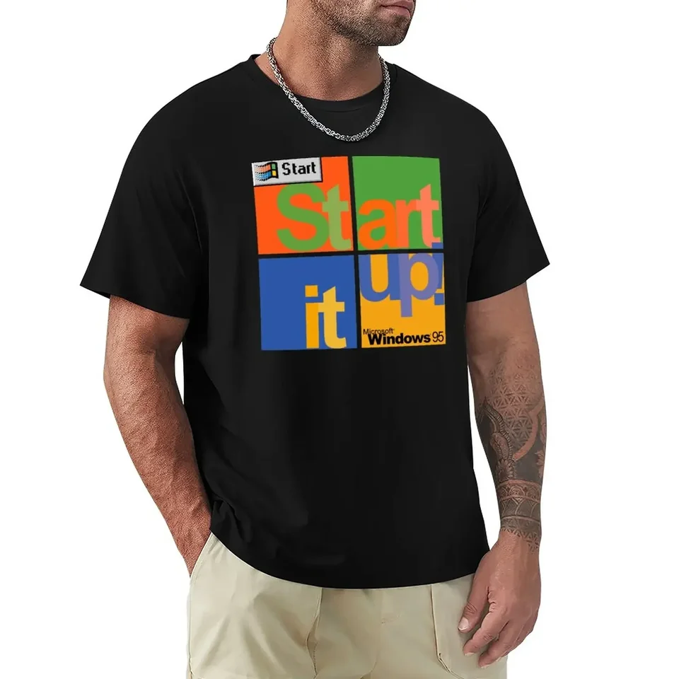 Začnite to! - Tričko Microsoft Windows 95 pre chlapca nadrozmerné pre mužov Cval