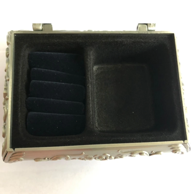 ZB Elegantné stero ružové tvary tvaru Droby z ľahkej krabičky na zliatinu šperkov s kryštálovými náušnicami náhrdelník Storage Box s vekom