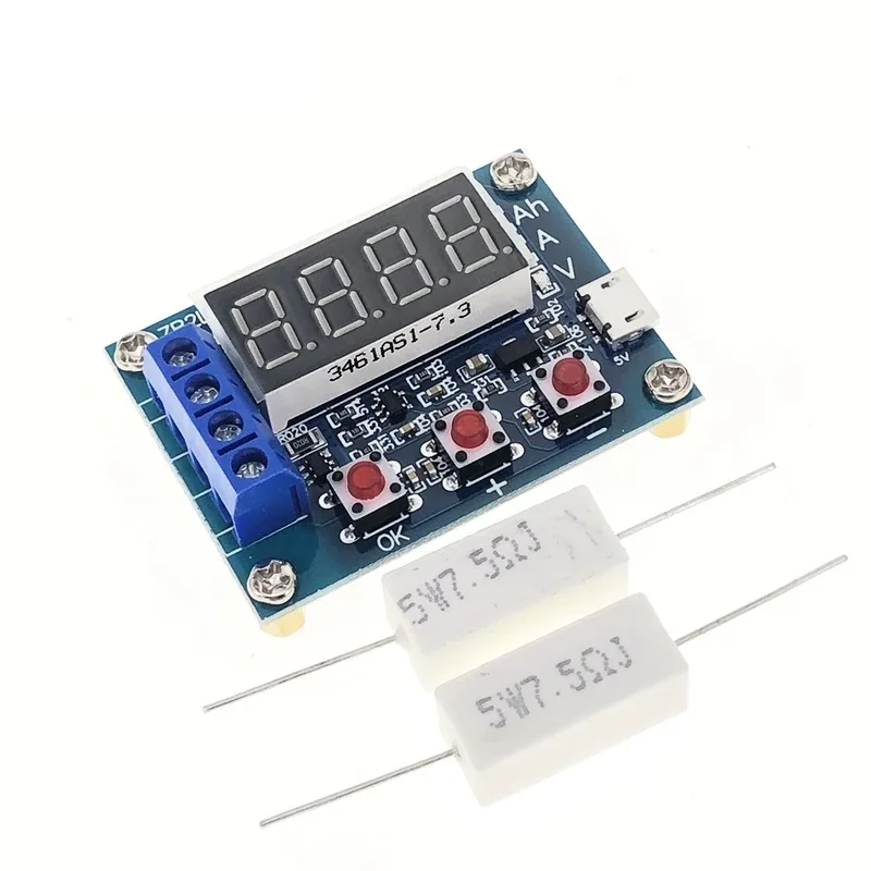 ZB2L3 Tester na kapacitu batérie Externé výtoky zaťaženia 1.2-12V Batéria 18650 Testovacia modul s rovnakou kapacitou+2ks 5 W keramické rezistory