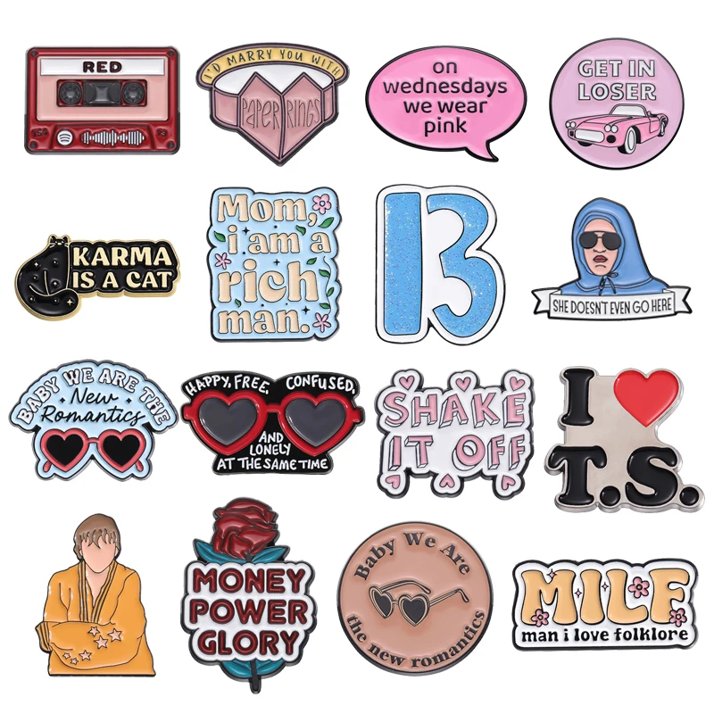 Zbierka karikatúrnych spevákov Zbierka smaltovaný špendlíky roztomilé dekoratívne brošne klopa odznaky odznaky batohové doplnky PIN Gift pre priateľa