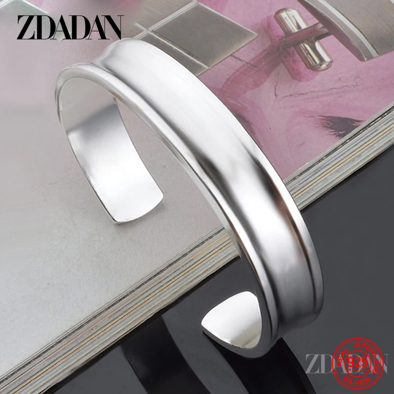 Zdadan 925 Sterling Silver Open Cuff náramok pre náramky pre ženy Men Pár módne šperky darček