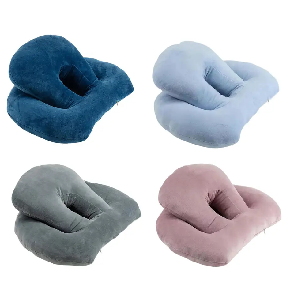 Zdriemnutie vankúša na spanie priedušný mäkký ergonomický ventilačný otvor vankúš na tvár dole vankúš pre cestovnú kanceláriu Knižnica reklinár