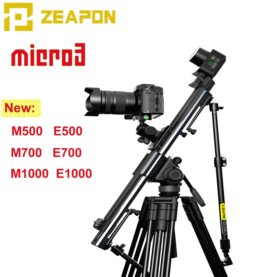 Zeapon Micro 3 E500 E700 E1000 M500 700 1000 Motoizovaný posúvač DSLR fotoaparát Video Video s dvojitou vzdialenosťou prenosný železničný systém PS-E1 PD-E1