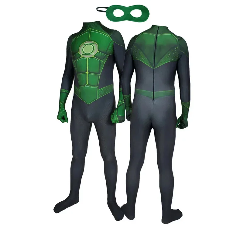 Zelená lucerna cosplay kostýmov mužský chlapci muži Muži Zelená lucerna superhrdina zentai oblek Halloween Cosplay Bodysuit Dospelá deti