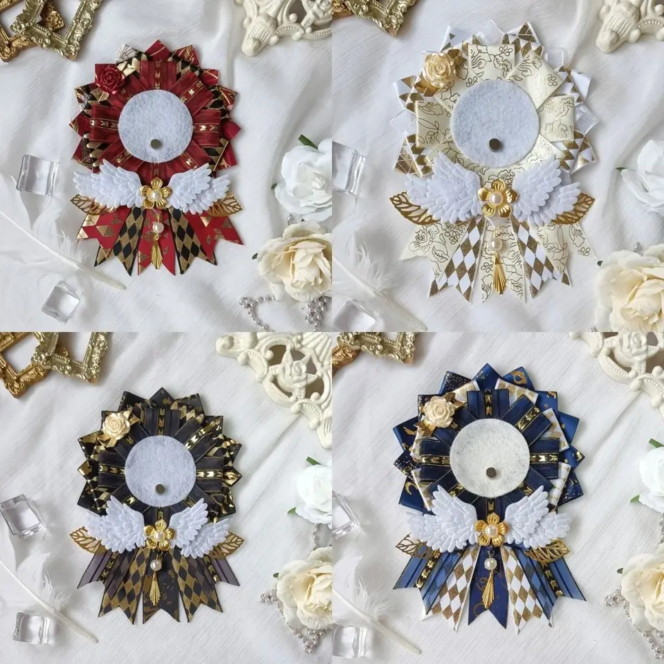Zelená stuha cosplay ita tašky na ochranu ružice na ochranu kvetu držiak na kvetinu 58 mm odznak