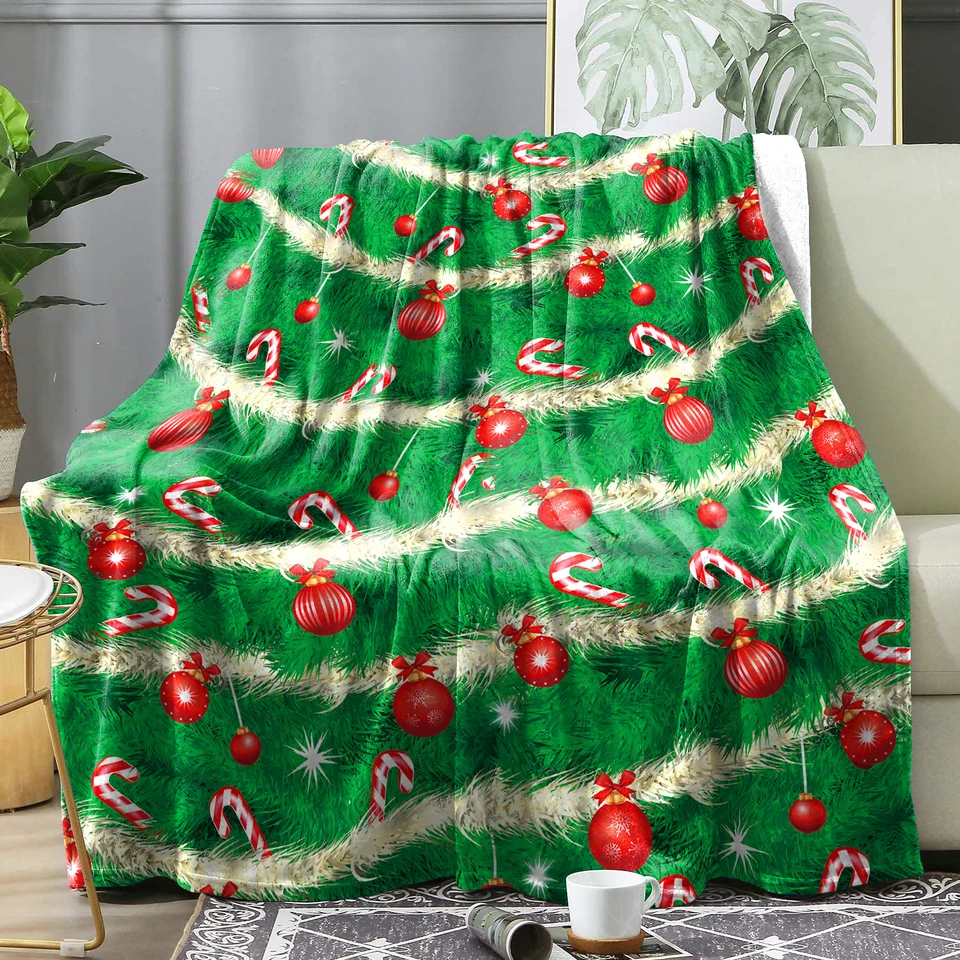 Zelená vianočná zimná prikrývka vianočný stromček Patchwork vzor Flanel prikrývky posteľ postele prikrývky prikrývky koleno prikrývky dekorácie pohovka