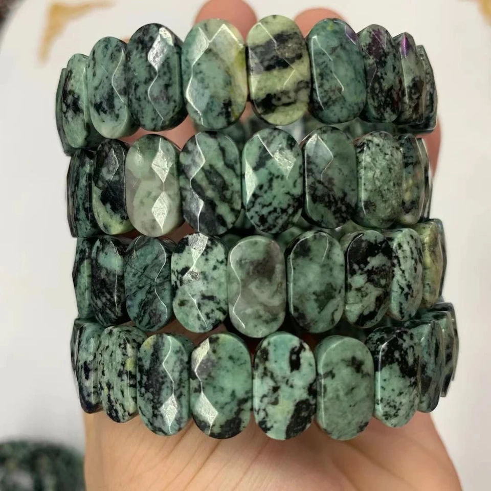 Zelená zebra Jasper Stone Prály náramok Prírodný drahokam DIY šperky náramok pre muža pre ženu pre darček na veľkoobchod!