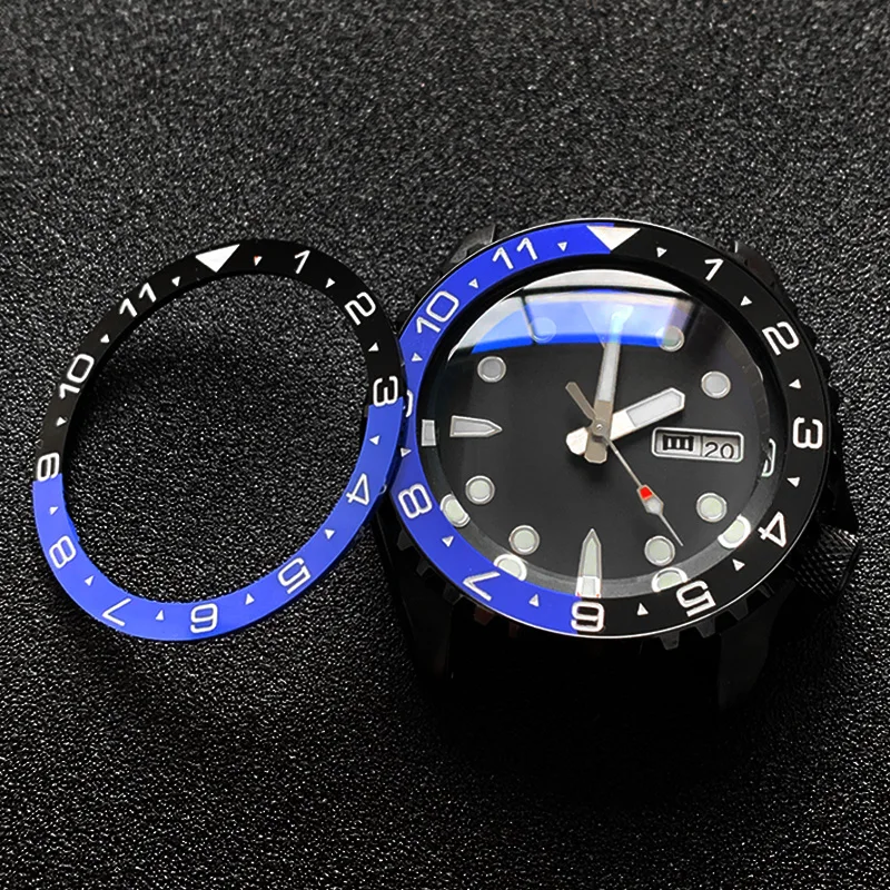 Zelená čierna modrá plochý plochý keramický rám vložku38*31,5 mm pre SKX009 SKX007 SKX011 MOD STRÁNKY ČASŤ