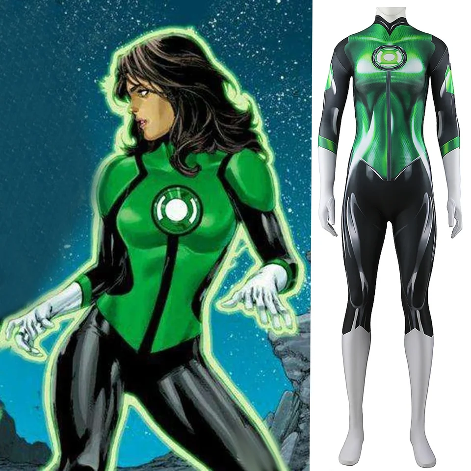 Zelená žena lucerna cosplay kostým superhrdina Arisia spandex zentai Bodysuit Girls Cosplay outfit halloween kostým žena žena žena