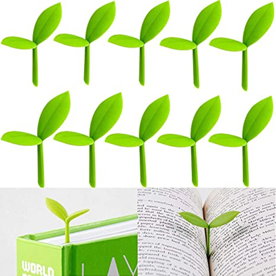 Zelené záložky pre knižné červené čítanie Little Listy Bookmark Little Grass Bud Sprout Book Grass Buds Bookmark