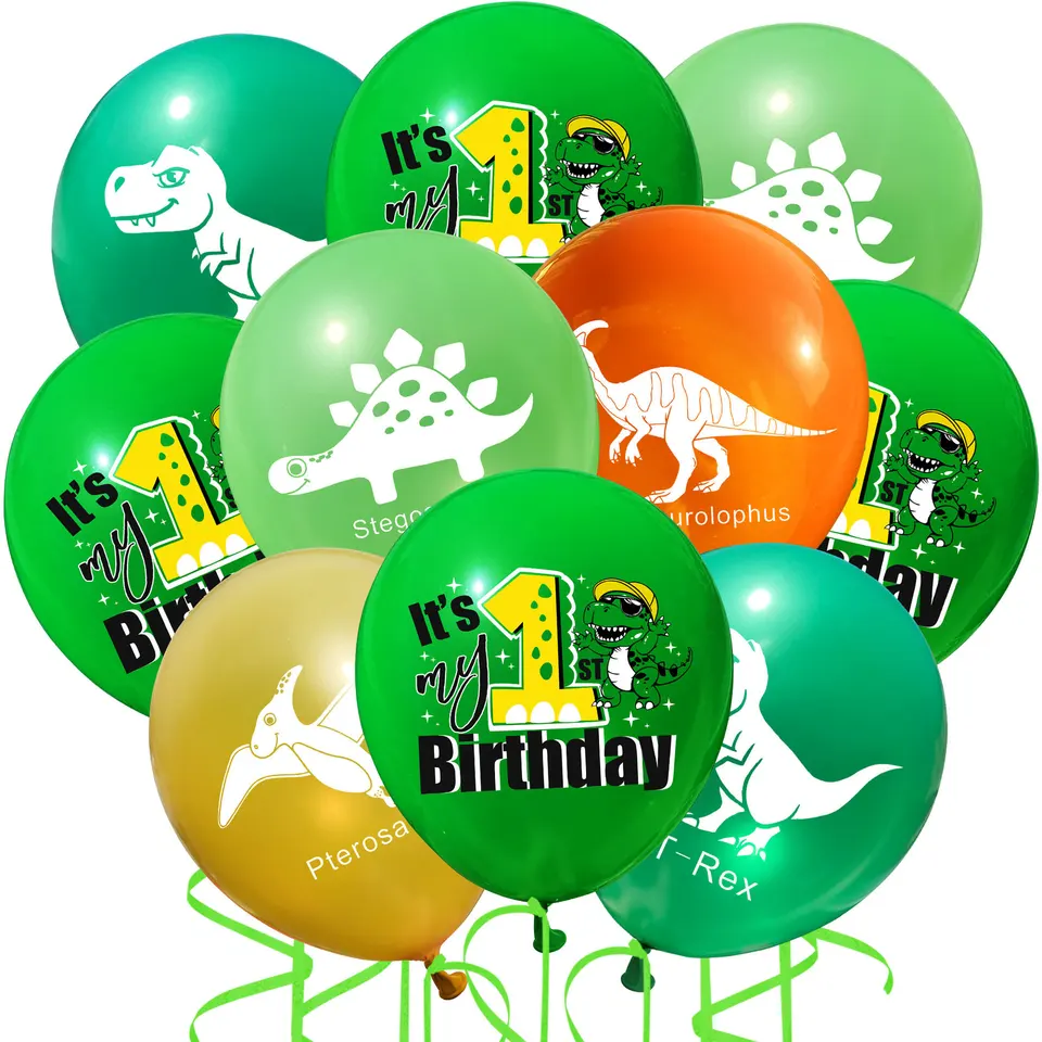 Zelený dinosaurus balóny, 1-10 rokov starý detí narodeninová oslava balón, bábätko Dinosaur T-Rex Balón, 10ks